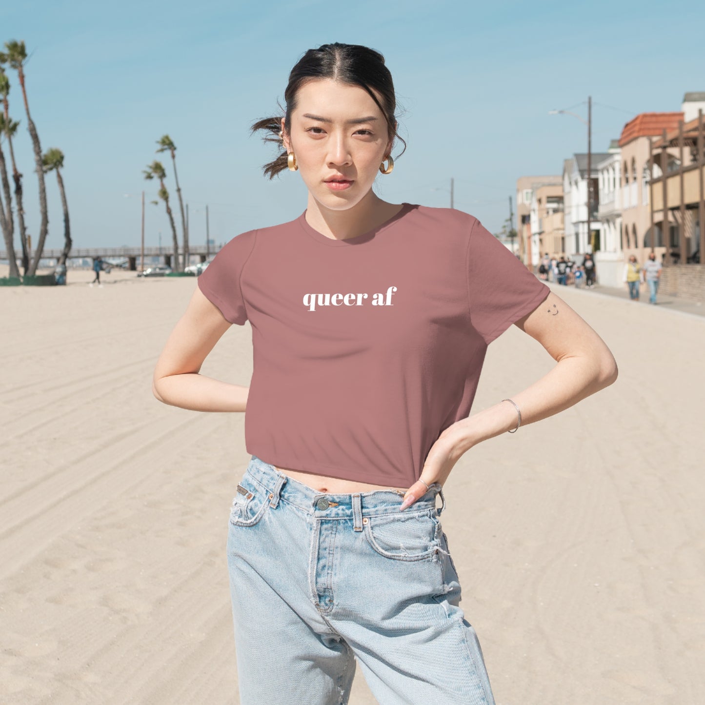 Queer AF Flowy Cropped Tee