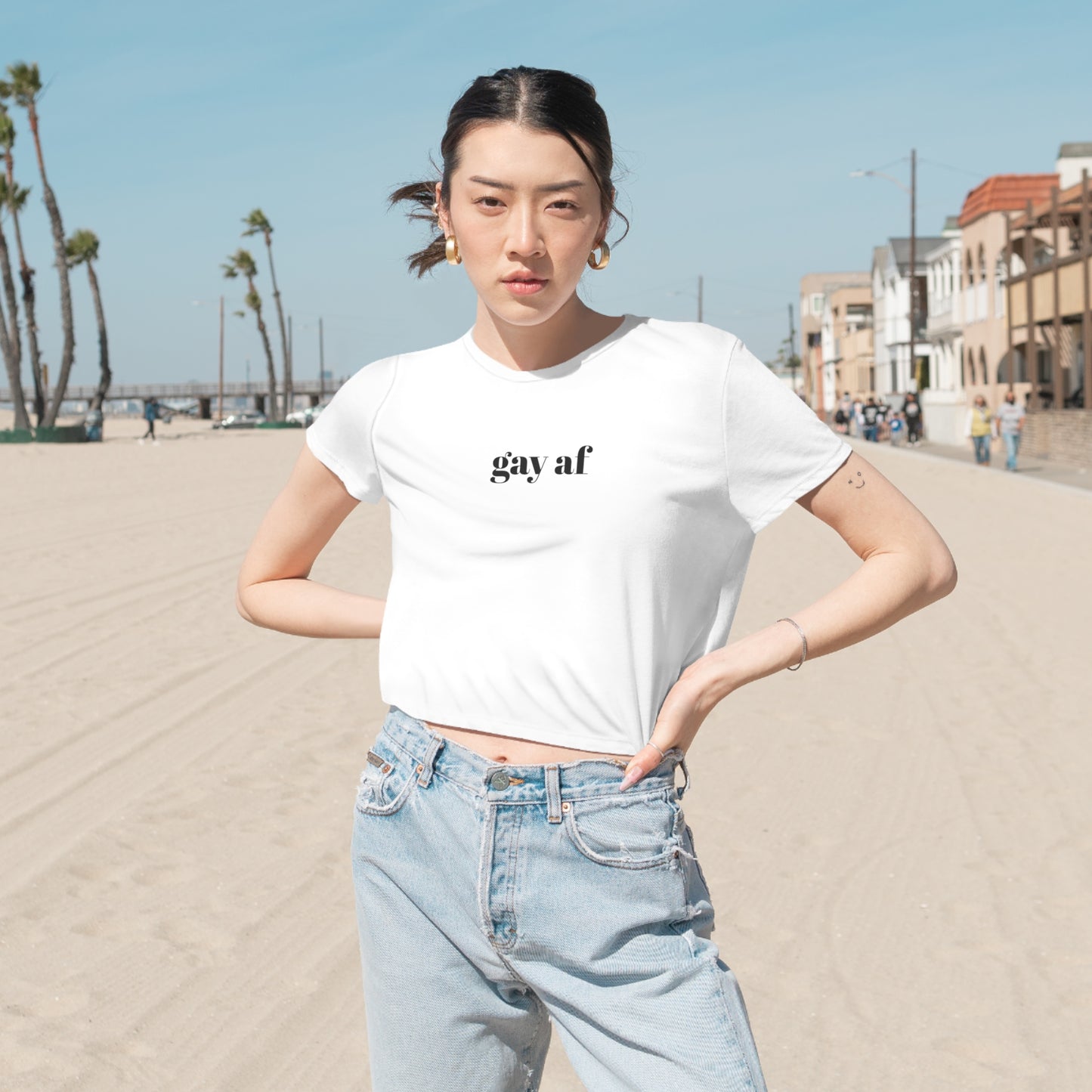 Gay AF Flowy Cropped Tee