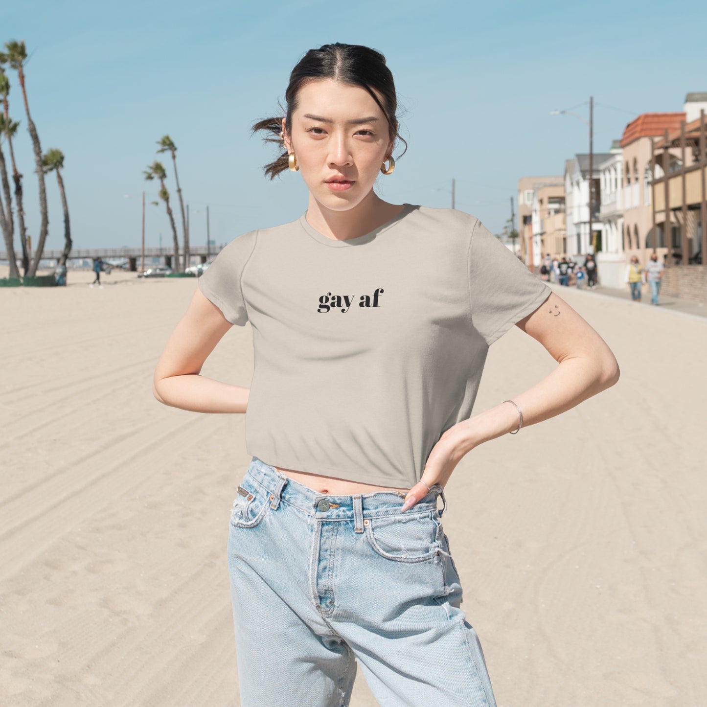 Gay AF Flowy Cropped Tee
