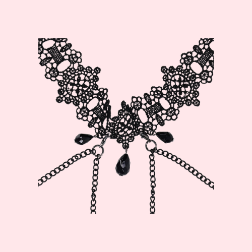 Lace Collar with Nipple Ties